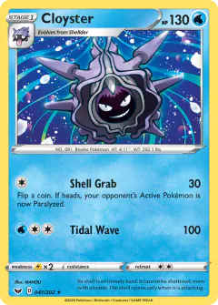 Cloyster Rare card from Sword & Shield Base
