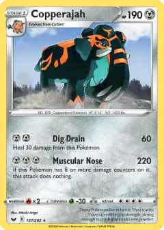 Copperajah Rare Holo card from Sword & Shield Base