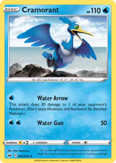 Cramorant Rare card from Sword & Shield Base