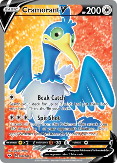 Cramorant V Rare Ultra card from Sword & Shield Base
