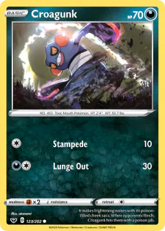 Croagunk Common card from Sword & Shield Base