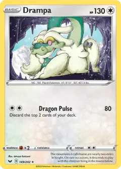 Drampa Rare card from Sword & Shield Base