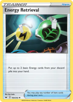 Energy Retrieval Uncommon card from Sword & Shield Base