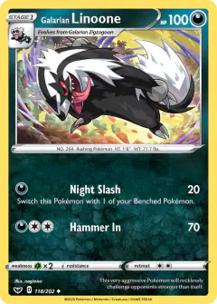 Galarian Linoone Uncommon card from Sword & Shield Base