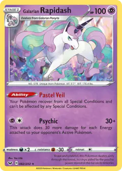 Galarian Rapidash Rare card from Sword & Shield Base