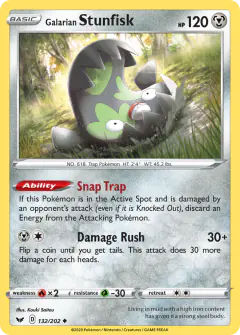 Galarian Stunfisk Uncommon card from Sword & Shield Base