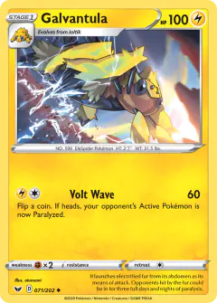 Galvantula Uncommon card from Sword & Shield Base