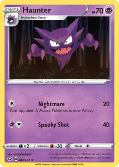 Haunter Uncommon card from Sword & Shield Base