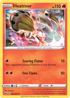 Heatmor Uncommon card from Sword & Shield Base