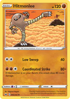 Hitmonlee Uncommon card from Sword & Shield Base