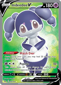 Indeedee V Rare Ultra card from Sword & Shield Base