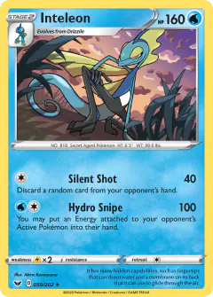 Inteleon Rare card from Sword & Shield Base