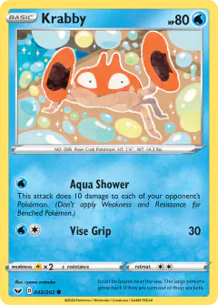 Krabby Common card from Sword & Shield Base