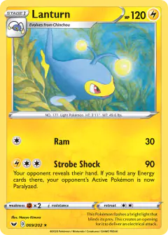 Lanturn Rare card from Sword & Shield Base