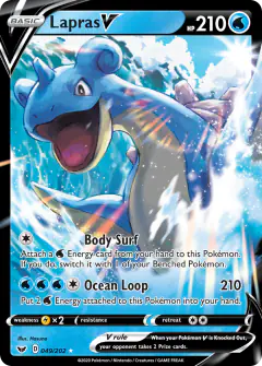 Lapras V Rare Holo V card from Sword & Shield Base