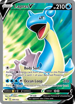Lapras V Rare Ultra card from Sword & Shield Base