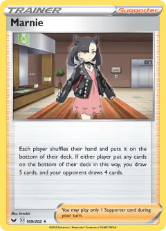 Marnie Rare Holo card from Sword & Shield Base