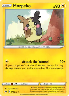 Morpeko Rare card from Sword & Shield Base