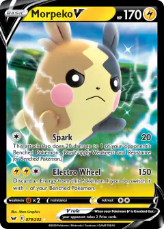 Morpeko V Rare Holo V card from Sword & Shield Base