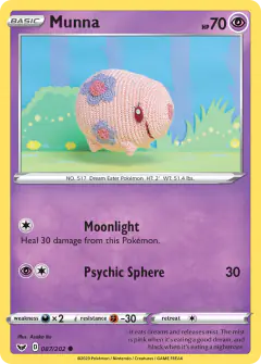 Munna Common card from Sword & Shield Base