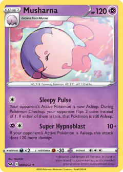 Musharna Rare card from Sword & Shield Base