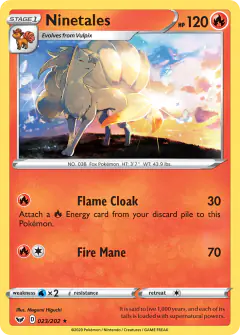 Ninetales Rare card from Sword & Shield Base