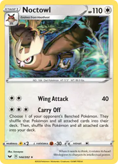 Noctowl Rare card from Sword & Shield Base