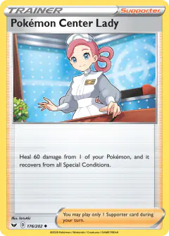 Pokémon Center Lady Uncommon card from Sword & Shield Base