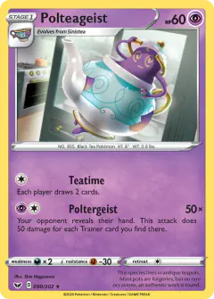 Polteageist Rare card from Sword & Shield Base
