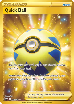 Quick Ball Rare Secret card from Sword & Shield Base
