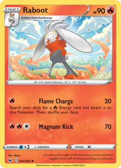 Raboot Uncommon card from Sword & Shield Base