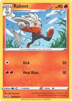 Raboot Uncommon card from Sword & Shield Base