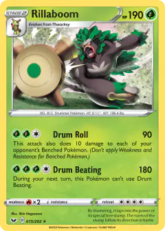 Rillaboom Rare card from Sword & Shield Base