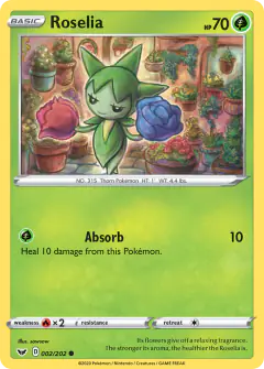 Roselia Common card from Sword & Shield Base
