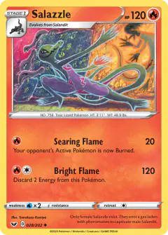 Salazzle Uncommon card from Sword & Shield Base