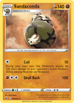 Sandaconda Rare card from Sword & Shield Base