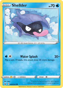 Shellder Common card from Sword & Shield Base