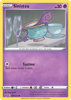 Sinistea Common card from Sword & Shield Base