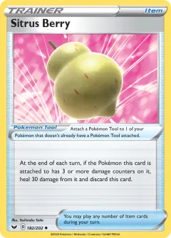 Sitrus Berry Uncommon card from Sword & Shield Base