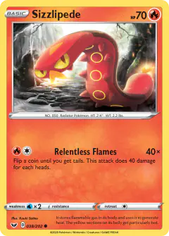 Sizzlipede Common card from Sword & Shield Base