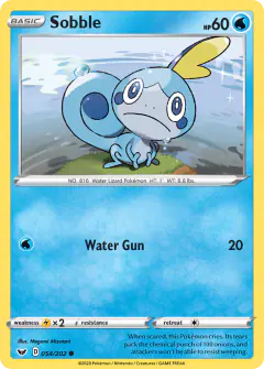 Sobble Common card from Sword & Shield Base