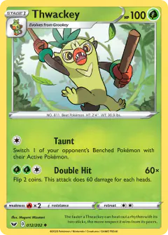 Thwackey Uncommon card from Sword & Shield Base
