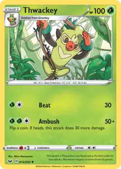 Thwackey Uncommon card from Sword & Shield Base