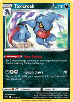 Toxicroak Rare Holo card from Sword & Shield Base