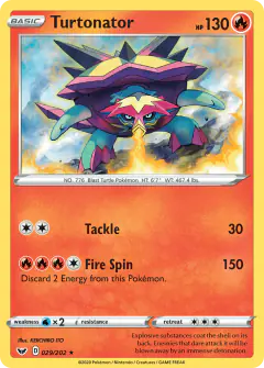 Turtonator Rare card from Sword & Shield Base