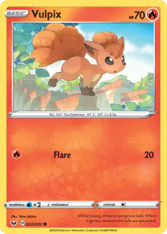 Vulpix Common card from Sword & Shield Base