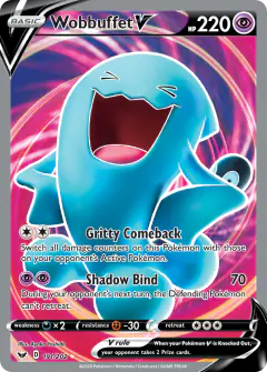 Wobbuffet V Rare Ultra card from Sword & Shield Base