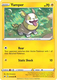 Yamper Common card from Sword & Shield Base