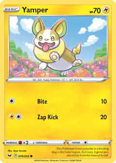 Yamper Common card from Sword & Shield Base