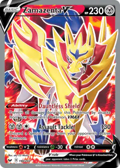 Zamazenta V Rare Ultra card from Sword & Shield Base